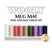 Wooly Mug Mat - April - Applique Thread Set