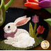 Wooly Mug Mat - April - April Bunny Detail Close Up