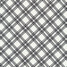 Grey and black diagonal plaid design on white | Shabby Fabrics