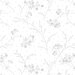 Gray flowers, ferns, and dots on white representing white on white design | Shabby Fabrics