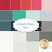 Collage of fabrics included in Kimberbell Basics Winter precuts