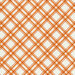 Orange diagonal plaid design on white | Shabby Fabrics