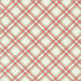 Pink and green diagonal plaid design on white | Shabby Fabrics