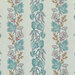 Striped leaves and vines with small flowers on a blue background | Shabby Fabrics