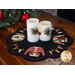 Finished Ugly Sweater Scalloped Mat displayed with Christmas candles | Shabby Fabrics