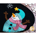 Close up details of snowman on mug mat | Shabby Fabrics