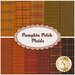 A collage of fabrics included in Pumpkin Patch Plaid FQ Set.