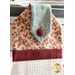 Details of the button and fabrics used in the Hanging Towel - Super Bloom - Pink