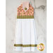 The Sunlit Blooms Hanging Towel - Pink laid flat on a marble table | Shabby Fabrics