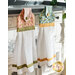 The coordinating pink and blue Sunlit Blooms Hanging Towels hung together | Shabby Fabrics
