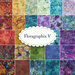 A collage of fabrics included in the Floragraphix V 2 1/2