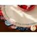 Beautiful embroidery and patriotic scallops on the Scalloped Table Topper