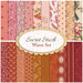 A collage of fabrics in the Secret Stash Warm FQ Set