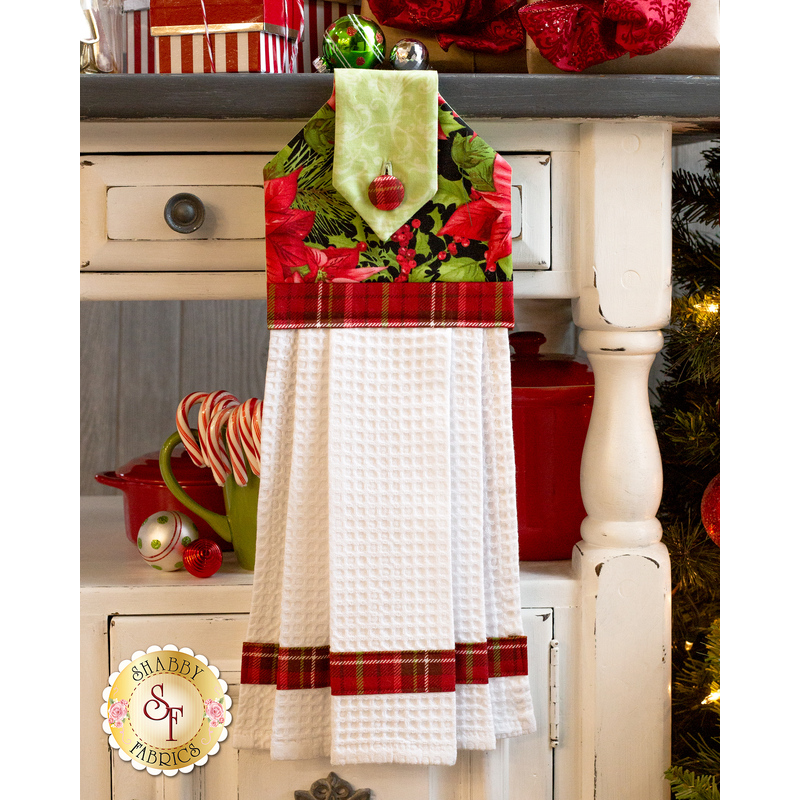 Hanging Towel Kit - Poinsettia & Pine - Black