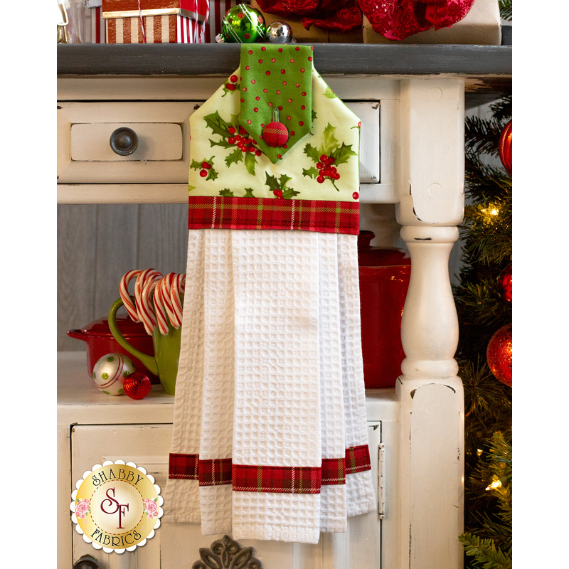 Hanging Towel Kit - Poinsettia & Pine - Green
