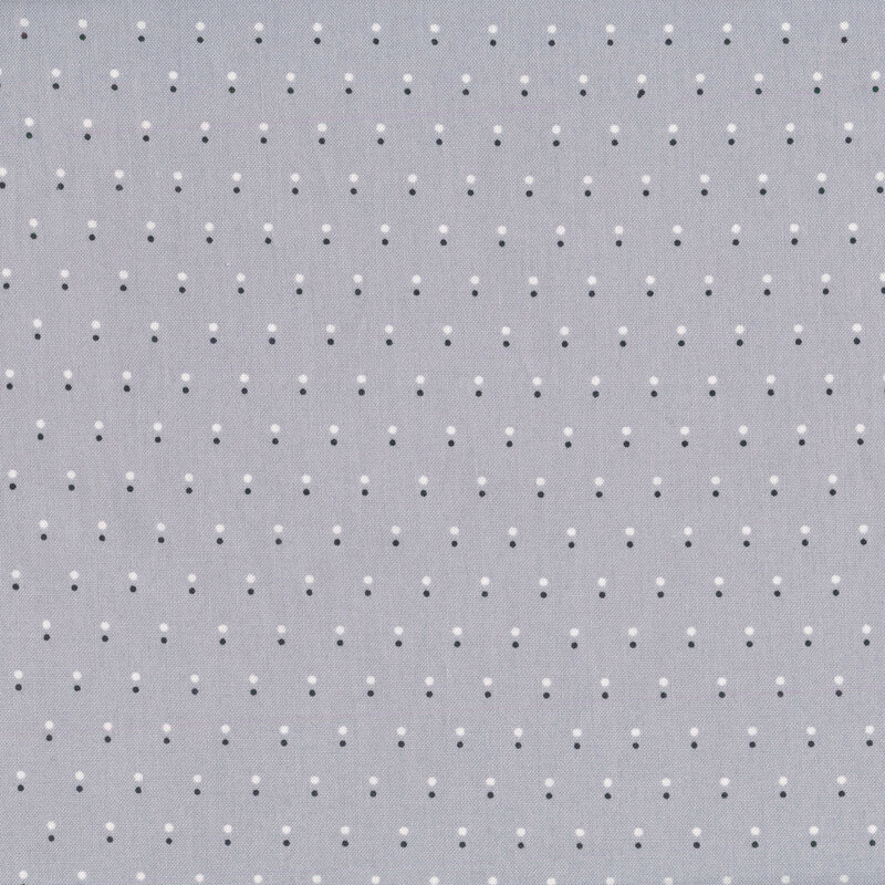 Black and white dots all over gray | Shabby Fabrics