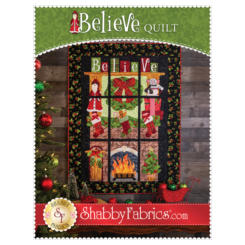 The front of the Believe Quilt pattern showing the finished quilt