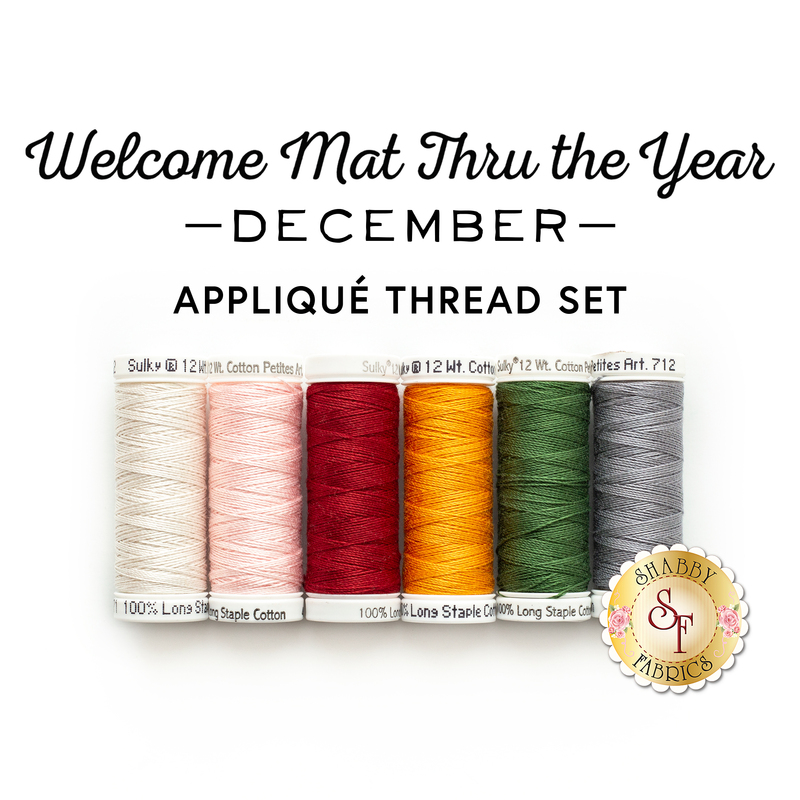 Welcome Mat Thru The Year Series - December Kit - 6pc Applique Thread Set