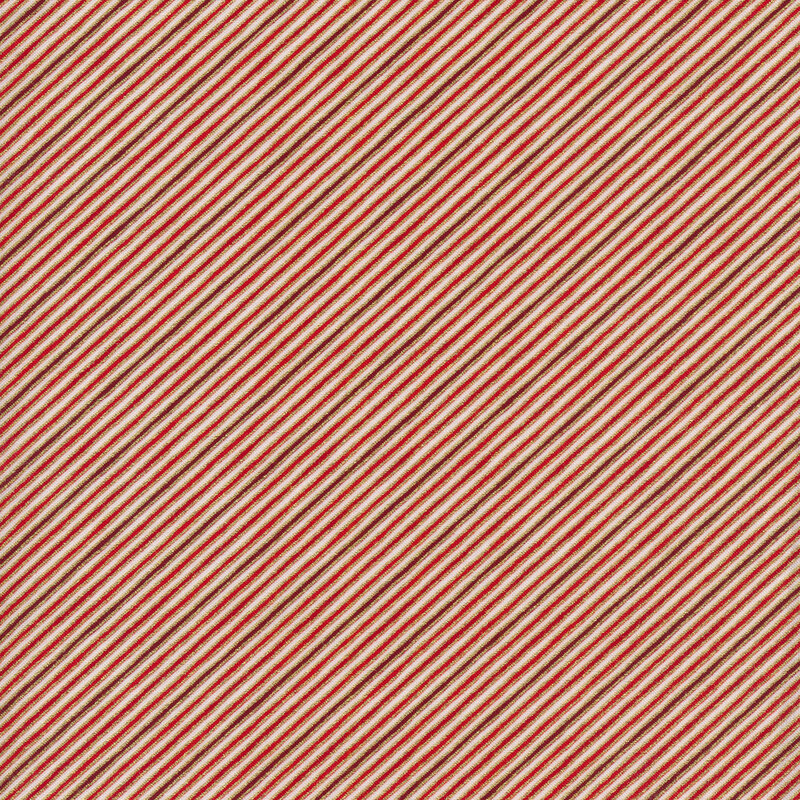 Red diagonal stripes on an ivory background