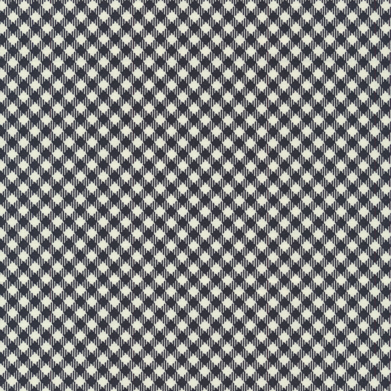 Fabric features tiny black and cream checked pattern | Shabby Fabrics