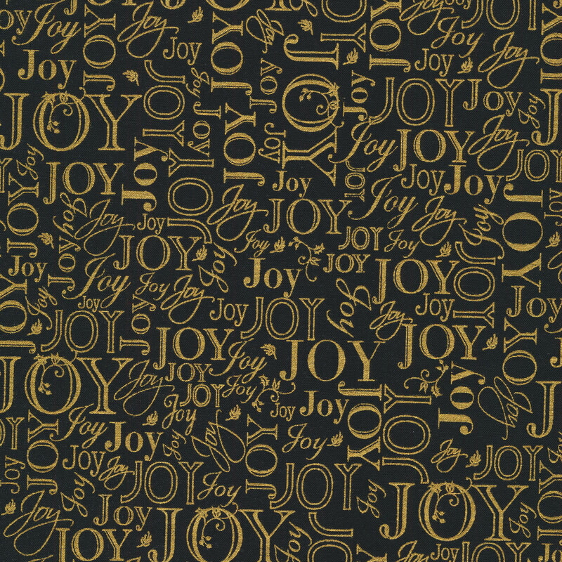 Metallic words on a black background