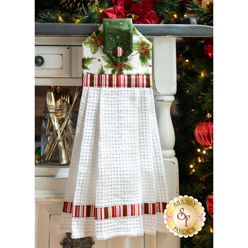 Hanging Towel Kit - Glad Tidings Metallic - White