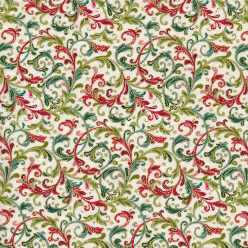 Swirls and stars on a cream background
