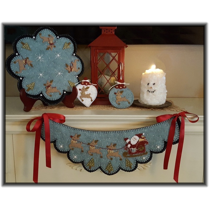 And to All A Good Night Christmas mantel banner and candle mat pattern
