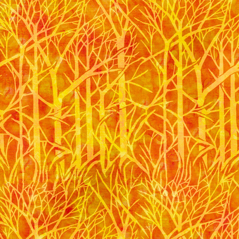Yellow trees on an orange background