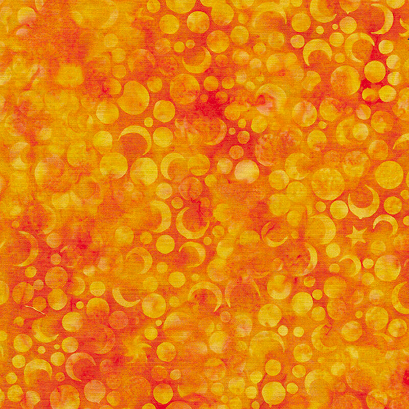 Mottled orange and yellow moons and stars