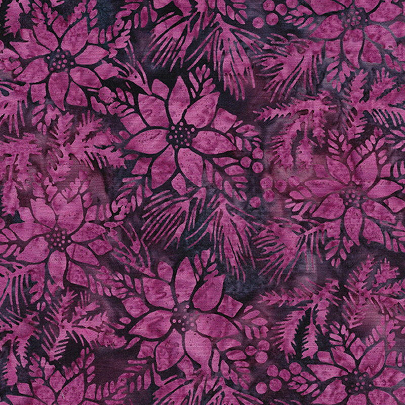 Purple poinsettias on a dark purple background