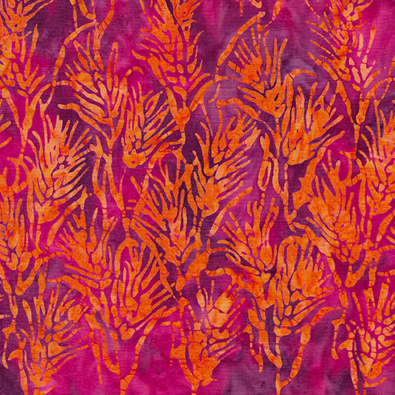 Heads of orange wheat on a mottled purple background