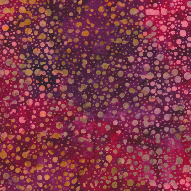 Mottled dots on a mottled pink and purple background