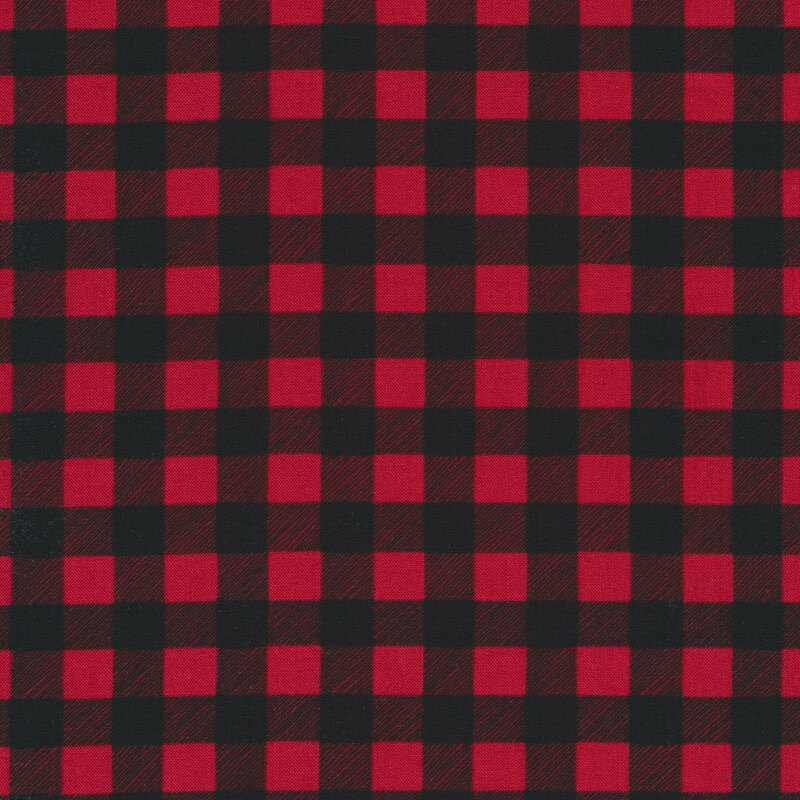 Black and red buffalo plaid check