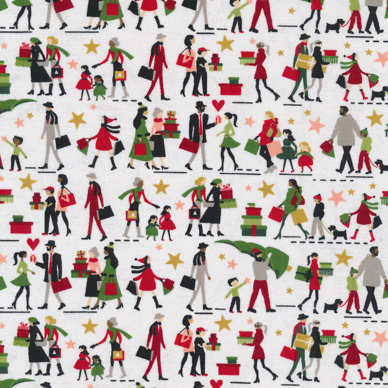 Illustrated people on a white background