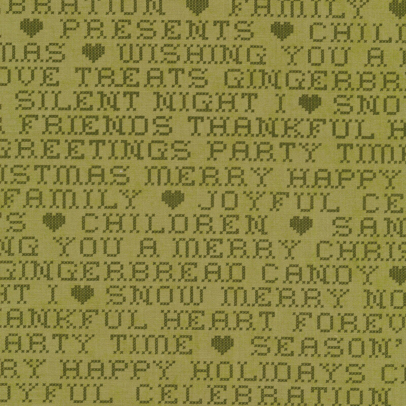 Green tonal Christmas words