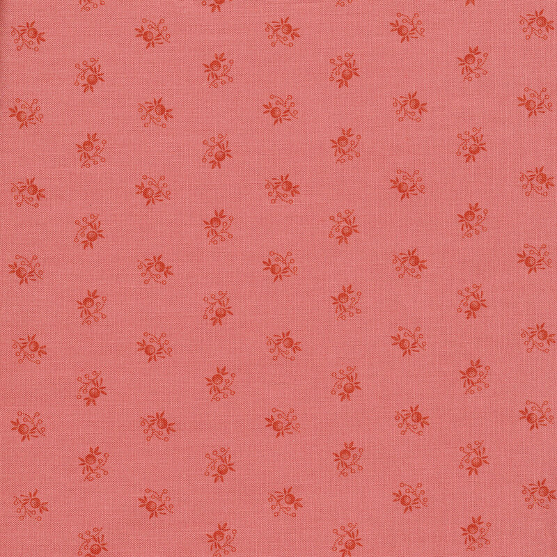 Tonal fruit and leaf ditsy print on pink