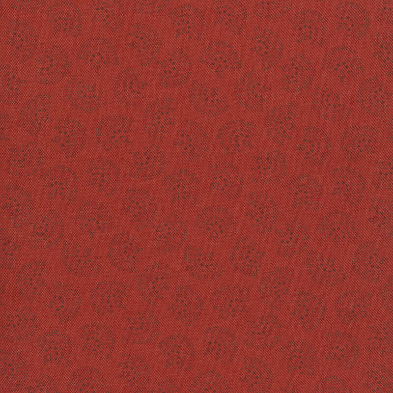 Fan ditsy print on red