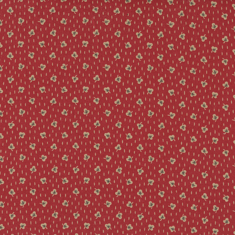 Clover ditsy print on red