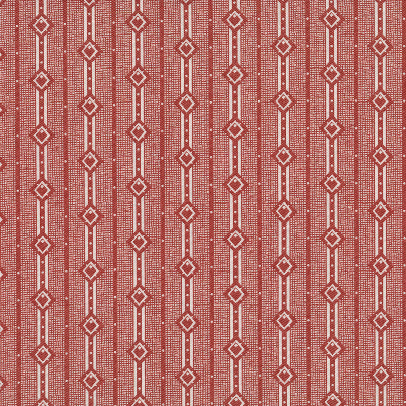 Red stripes with diamond designs