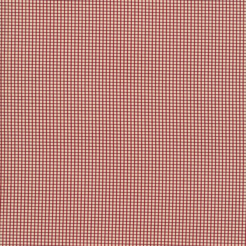 Red crosshatch grid on a cream background