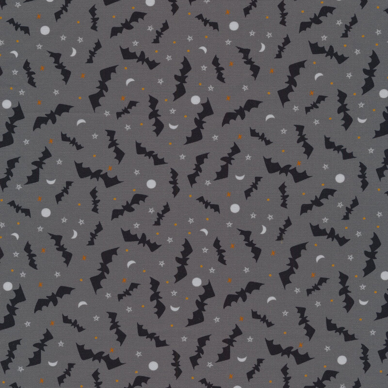 Flying bats on a gray background