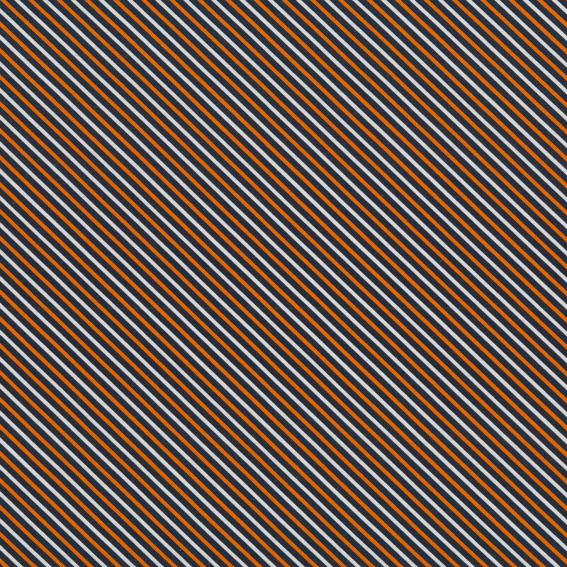 Black, white, and orange diagonal stripes