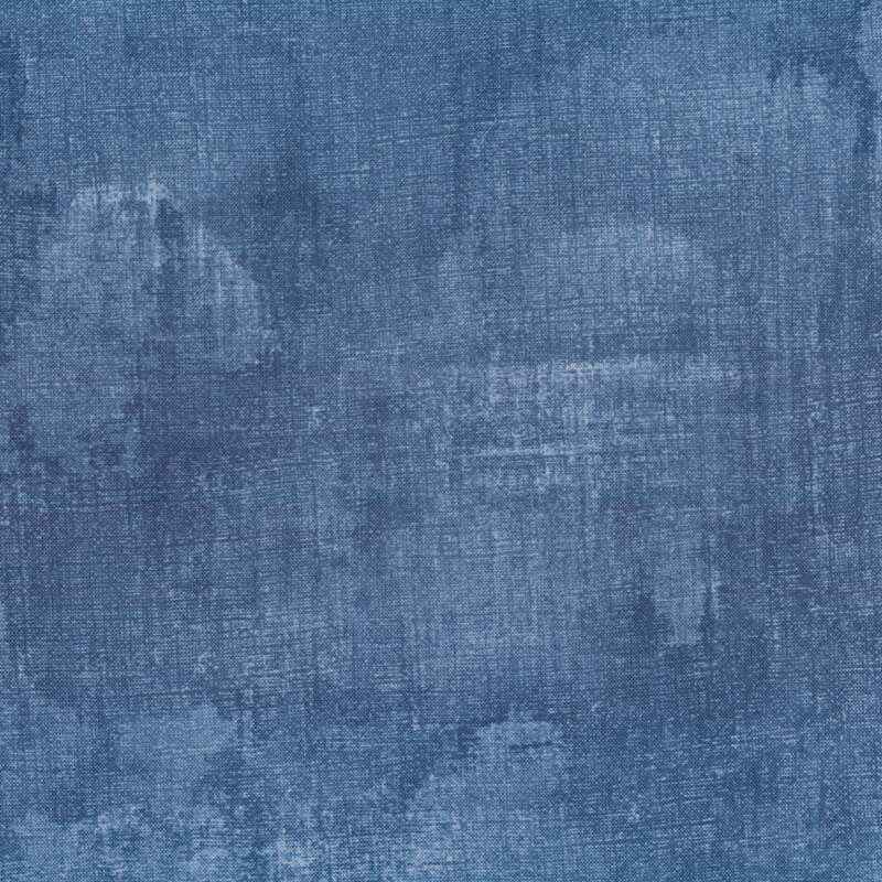 Denim blue mottled fabric features dry brush texture | Shabby Fabrics