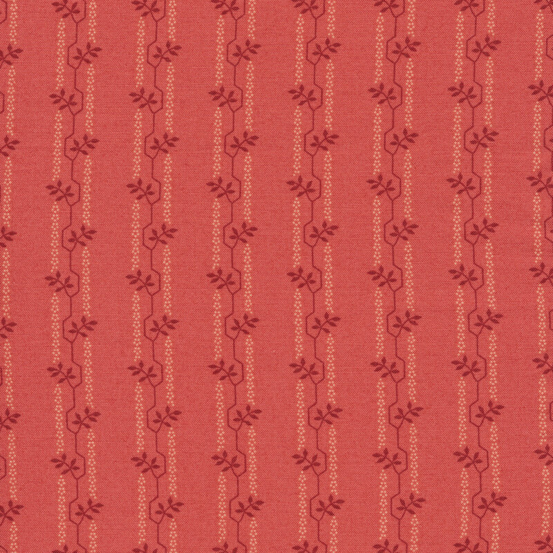 Tonal red leafy stripe