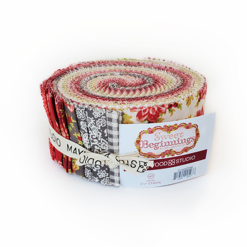 A collage of fabric from the Sweet Beginnings collection