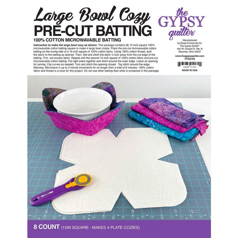 Bowl Cozy Pre Cut Batting - Large - 8ct by The Gypsy Quilter
