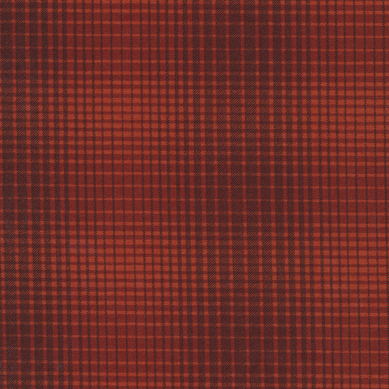 Tonal brick red checkered print