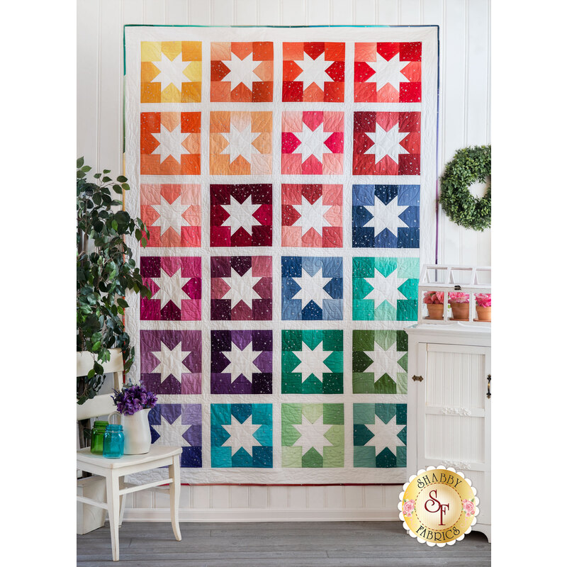 Joyful Stars Quilt Kit - Ombre Fairy Dust Metallic - COLORFUL QUILT