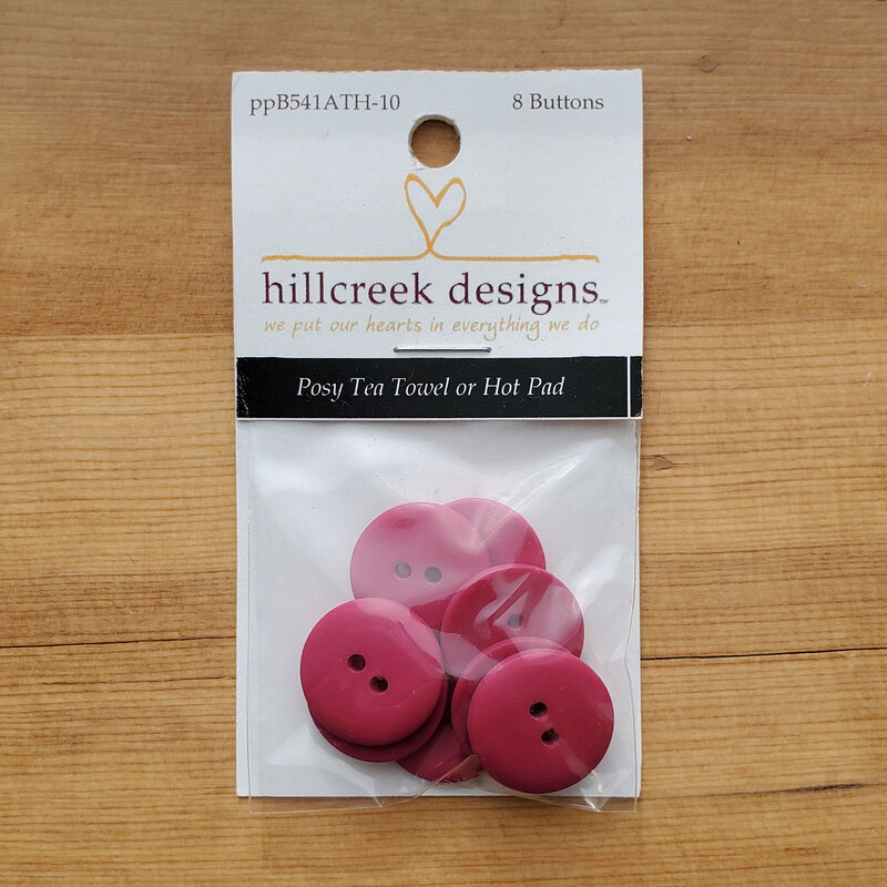 Hillcreek Designs - Posy Tea Towel or Hot Pad Buttons - 8 pack